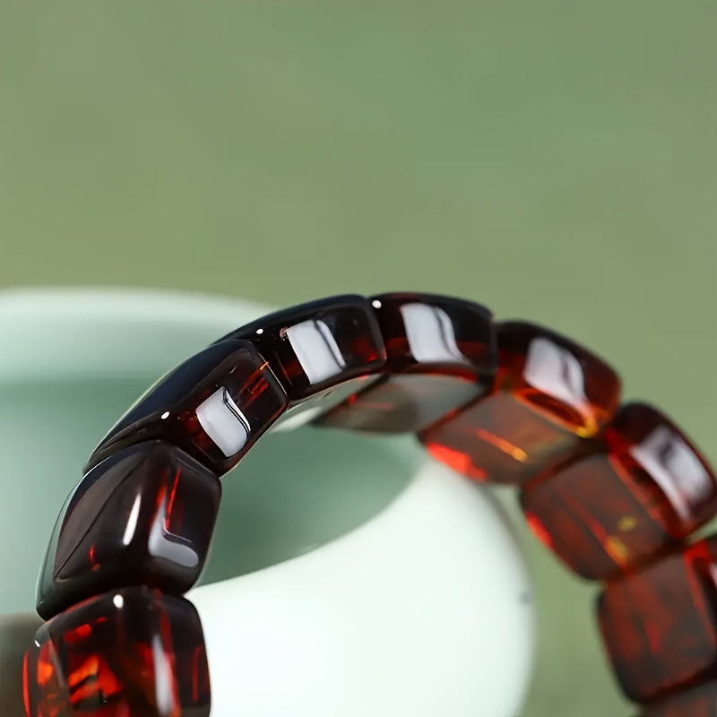 Natural Amber Bead Minimalist Bohemian Bracelet
